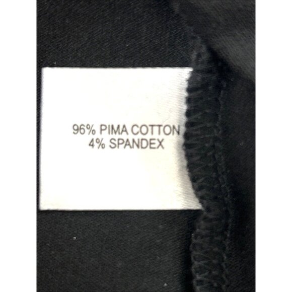 E.L.I Tunic Top XL Black White Trim  Long Sleeve V-Neck Buttons Down Arms Slits - Picture 10 of 11